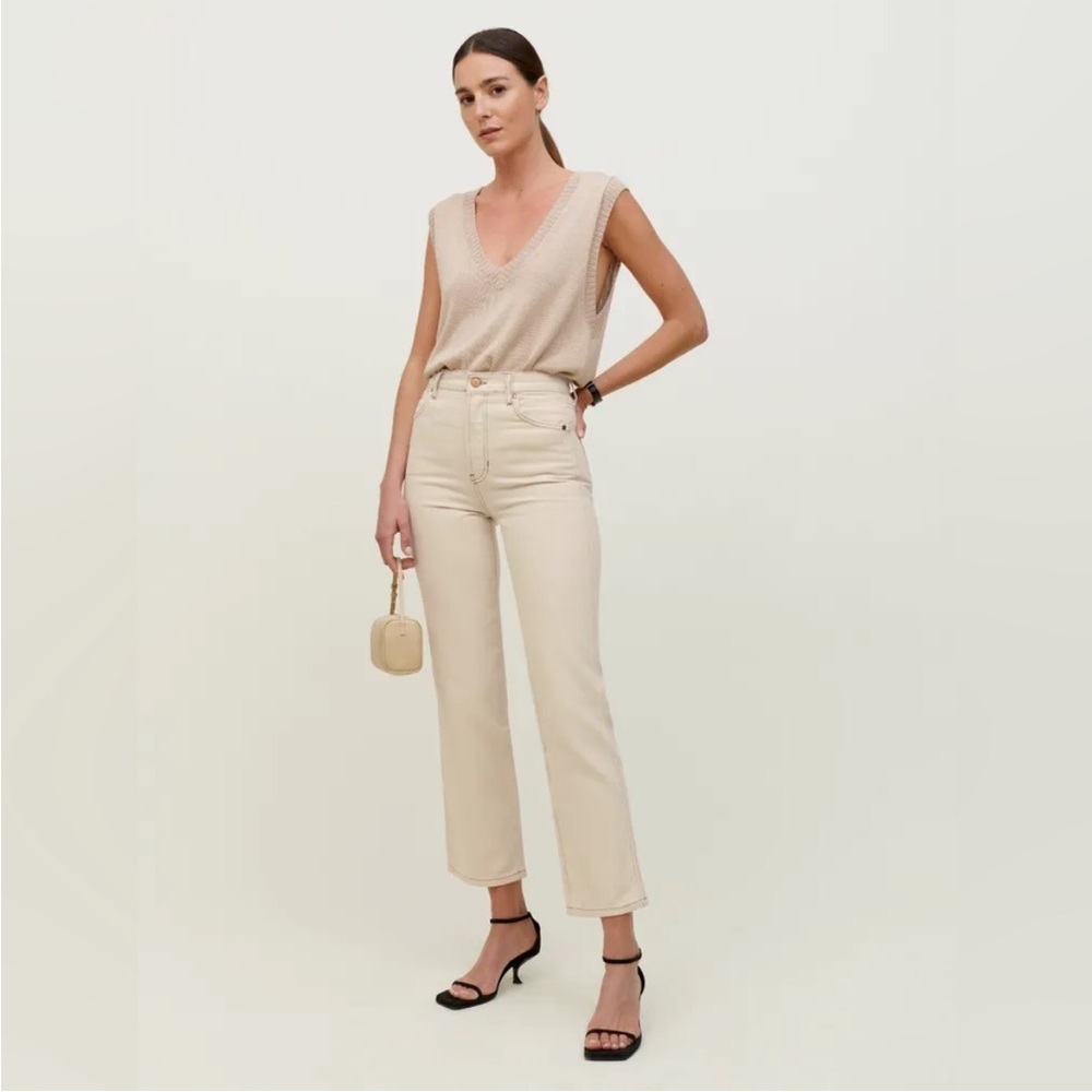Reformation Cowboy High Rise Straight Jeans in Almond Size 24